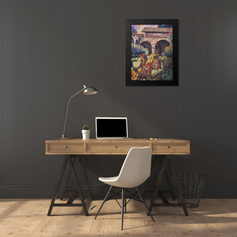 Harvest at the Mission  Black Modern Wood Framed Art Print by Hadfield, Clif