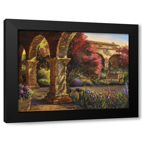 Mission Garden Black Modern Wood Framed Art Print by Hadfield, Clif
