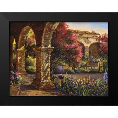 Mission Garden Black Modern Wood Framed Art Print by Hadfield, Clif