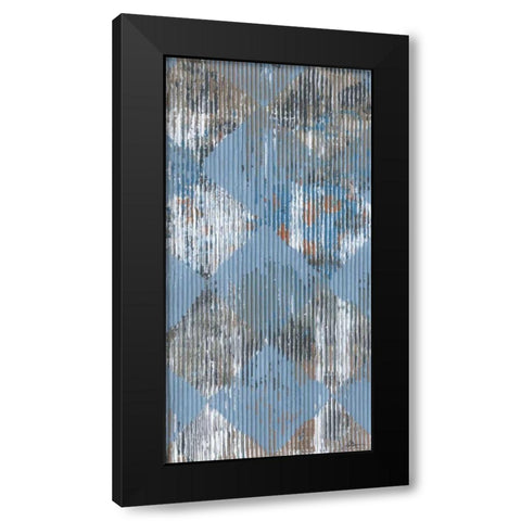 Harlequin Blue I Black Modern Wood Framed Art Print with Double Matting by Roll, Dlynn