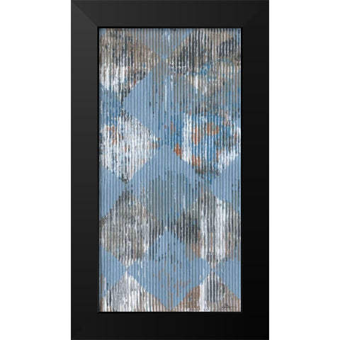 Harlequin Blue I Black Modern Wood Framed Art Print by Roll, Dlynn