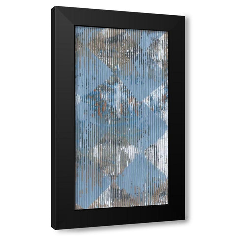 Harlequin Blue II Black Modern Wood Framed Art Print by Roll, Dlynn