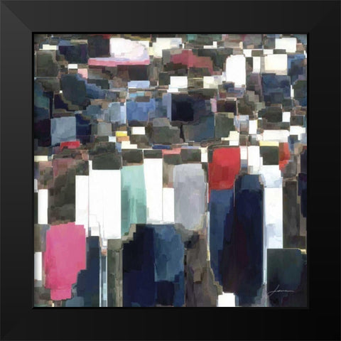 Building Block Tile I Black Modern Wood Framed Art Print by Burghardt, James