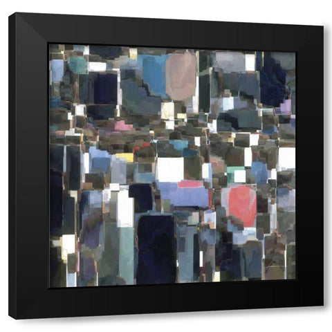 Building Block Tile II Black Modern Wood Framed Art Print by Burghardt, James