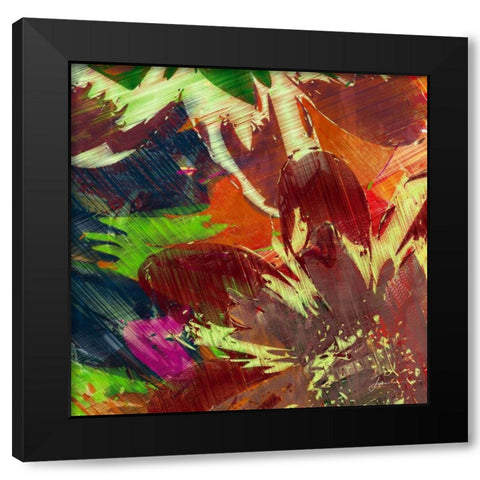 Floragraph IV Black Modern Wood Framed Art Print with Double Matting by Burghardt, James