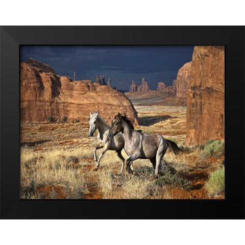 Best Friends Black Modern Wood Framed Art Print by Drost, David