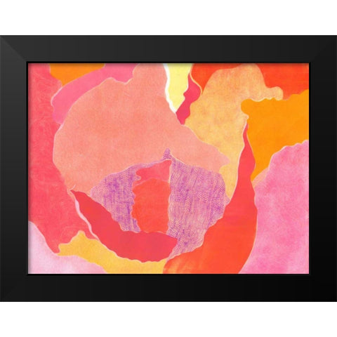 Cabbage Rose IV Black Modern Wood Framed Art Print by Roth, Carolyn