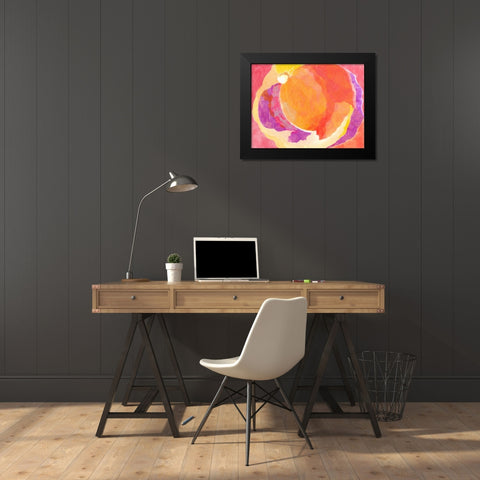 Cabbage Rose V Black Modern Wood Framed Art Print by Roth, Carolyn