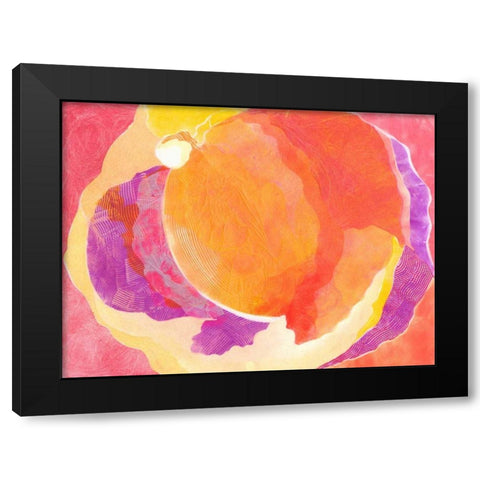 Cabbage Rose V Black Modern Wood Framed Art Print with Double Matting by Roth, Carolyn