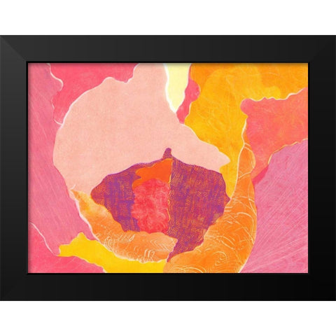 Cabbage Rose VI Black Modern Wood Framed Art Print by Roth, Carolyn