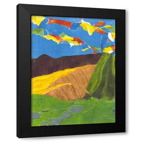 Prayer Flags I Black Modern Wood Framed Art Print by Roth, Carolyn
