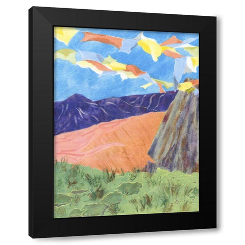 Prayer Flags V Black Modern Wood Framed Art Print with Double Matting by Roth, Carolyn