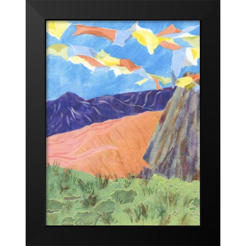 Prayer Flags V Black Modern Wood Framed Art Print by Roth, Carolyn