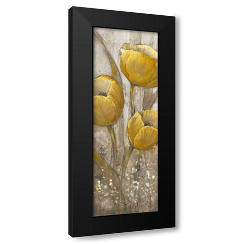 Ochre Tulips II Black Modern Wood Framed Art Print with Double Matting by OToole, Tim