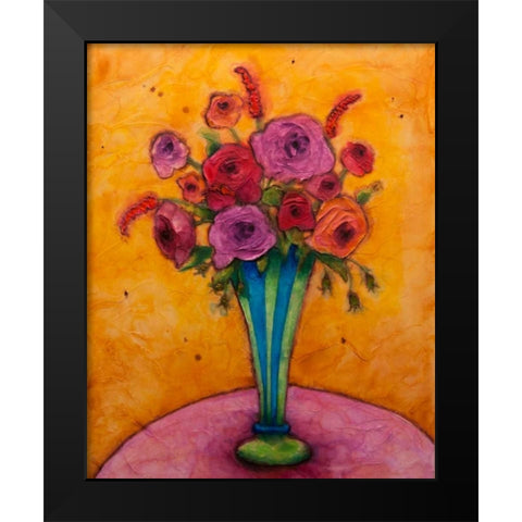 Long-Stemmed Happiness Black Modern Wood Framed Art Print by Quin, Marabeth