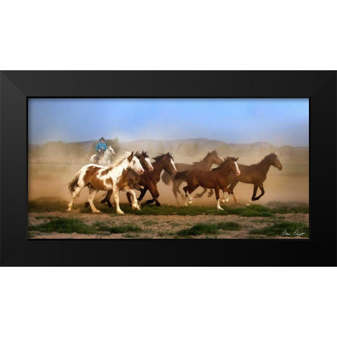 The Chase VI Black Modern Wood Framed Art Print by Drost, David