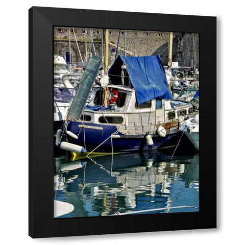 Antibes Harbor II Black Modern Wood Framed Art Print by Perry, Rachel