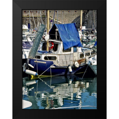 Antibes Harbor II Black Modern Wood Framed Art Print by Perry, Rachel