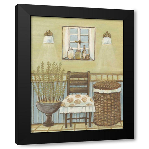 Seabreeze Bath III Black Modern Wood Framed Art Print by Russell, Wendy