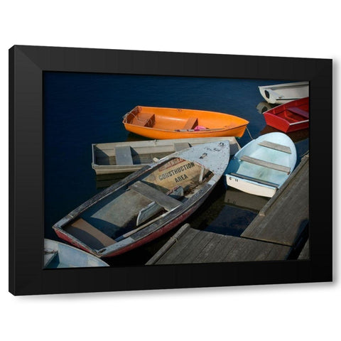 Row Boats II Black Modern Wood Framed Art Print with Double Matting by Perry, Rachel