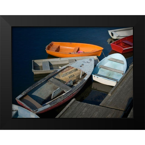 Row Boats II Black Modern Wood Framed Art Print by Perry, Rachel