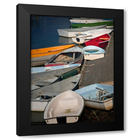 Row Boats III Black Modern Wood Framed Art Print with Double Matting by Perry, Rachel