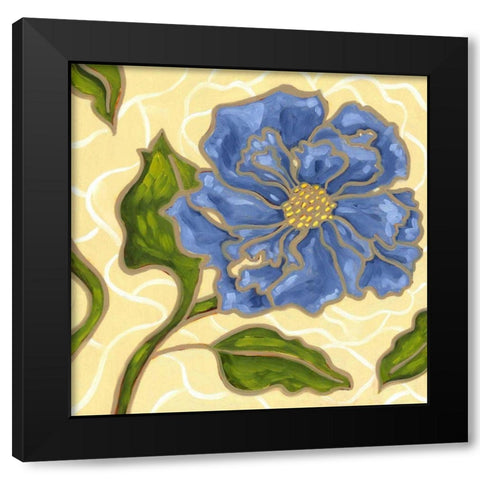 Annie Blue I Black Modern Wood Framed Art Print by Deans, Karen