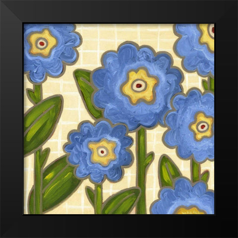 Annie Blue II Black Modern Wood Framed Art Print by Deans, Karen