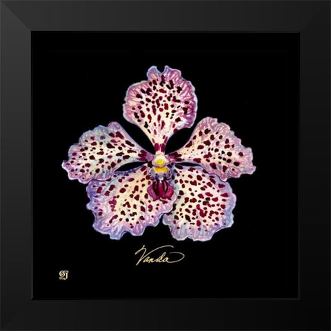 Vivid Orchid V Black Modern Wood Framed Art Print by Joyner, Ginny