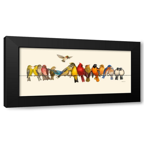 Bird Menagerie I Black Modern Wood Framed Art Print by Russell, Wendy