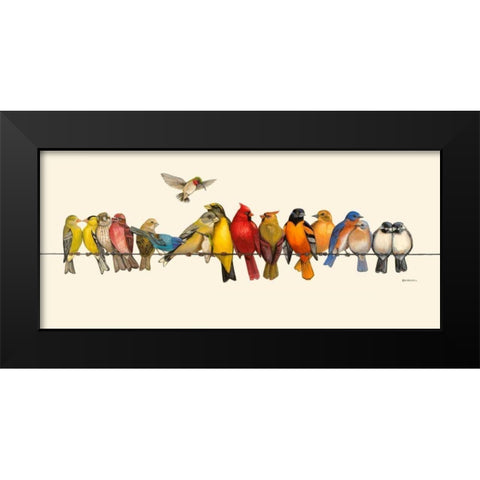 Bird Menagerie I Black Modern Wood Framed Art Print by Russell, Wendy