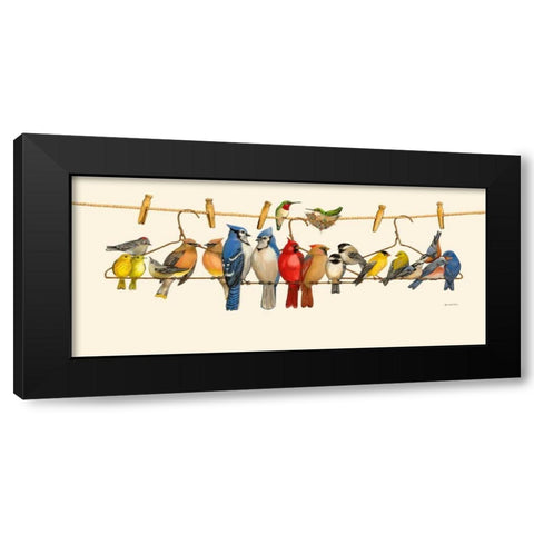 Bird Menagerie II Black Modern Wood Framed Art Print by Russell, Wendy