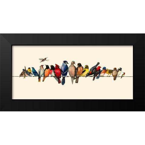Bird Menagerie III Black Modern Wood Framed Art Print by Russell, Wendy