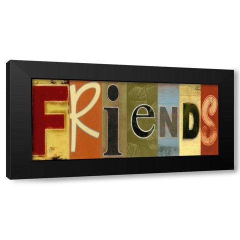 Friends Panel Black Modern Wood Framed Art Print by Vision Studio