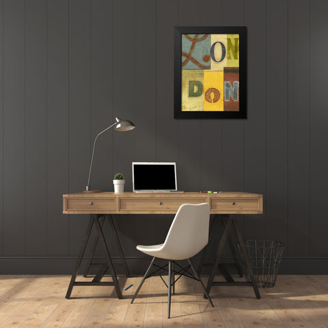 London Black Modern Wood Framed Art Print by Vision Studio