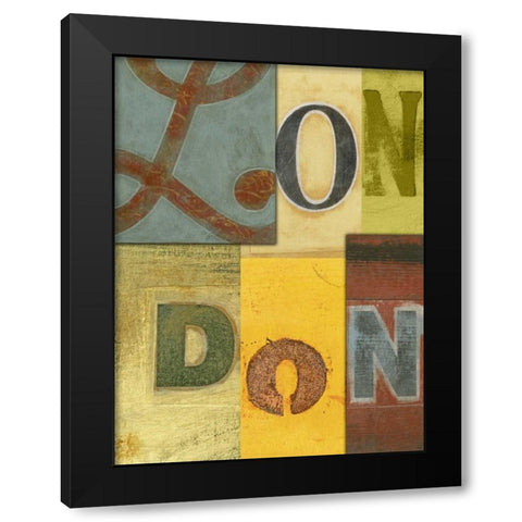 London Black Modern Wood Framed Art Print with Double Matting by Vision Studio