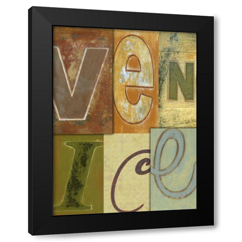Venice Black Modern Wood Framed Art Print by Vision Studio