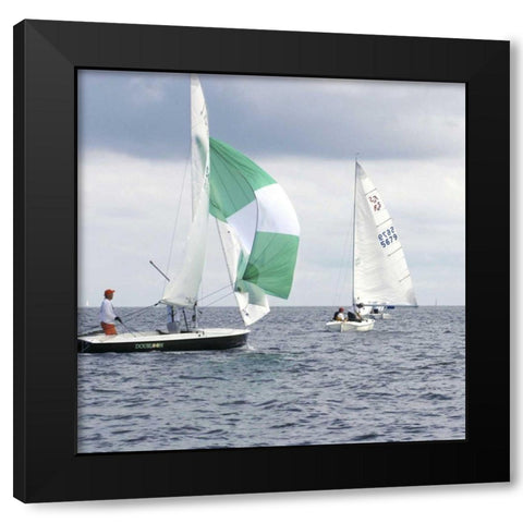 Water Racing II Black Modern Wood Framed Art Print with Double Matting by Project, A.