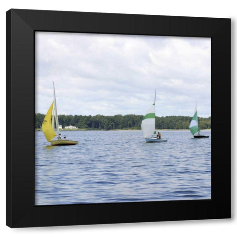 Water Racing III Black Modern Wood Framed Art Print with Double Matting by Project, A.