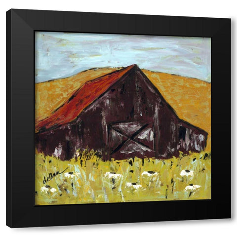 Big Red II Black Modern Wood Framed Art Print with Double Matting by Hebert, Deann