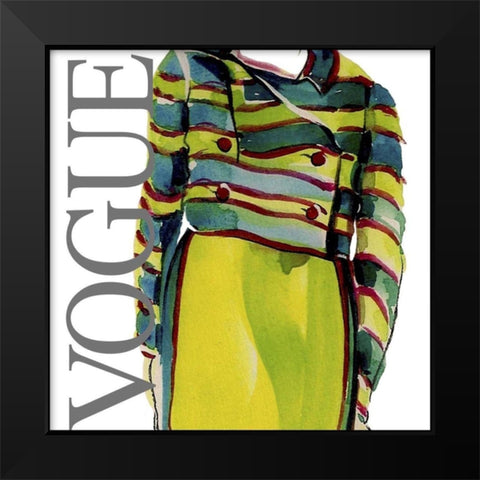 Fashion Vogue Black Modern Wood Framed Art Print by Della-Piana, Elissa