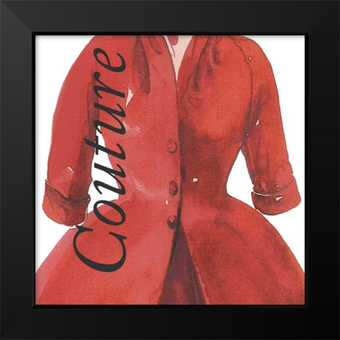 Fashion Couture Black Modern Wood Framed Art Print by Della-Piana, Elissa