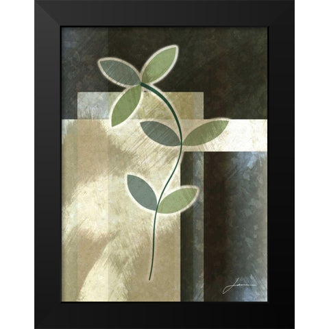 Brushed Metro Stems I Black Modern Wood Framed Art Print by Burghardt, James