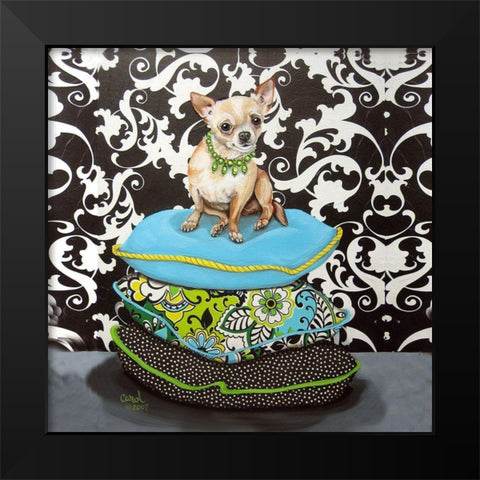 Chihuahua Pillows I Black Modern Wood Framed Art Print by Dillon, Carol