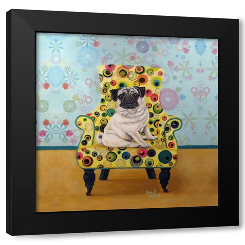 Pug-a-dots Black Modern Wood Framed Art Print with Double Matting by Dillon, Carol