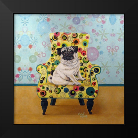 Pug-a-dots Black Modern Wood Framed Art Print by Dillon, Carol