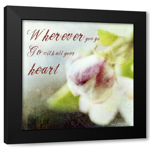 Blossoming Inspiration II Black Modern Wood Framed Art Print with Double Matting by Open Journey