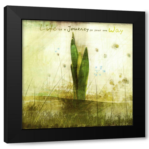 Blossoming Inspiration V Black Modern Wood Framed Art Print with Double Matting by Open Journey
