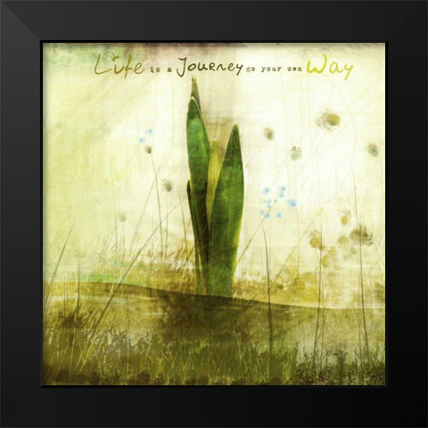 Blossoming Inspiration V Black Modern Wood Framed Art Print by Open Journey