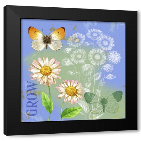 Butterflies Inspire III Black Modern Wood Framed Art Print with Double Matting by Maday, Jane